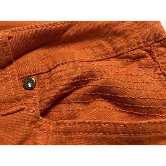 New Directions Weekend Orange Cropped/Capri Womens 10 Stretch Straight Cuffed - Picture 5 of 8
